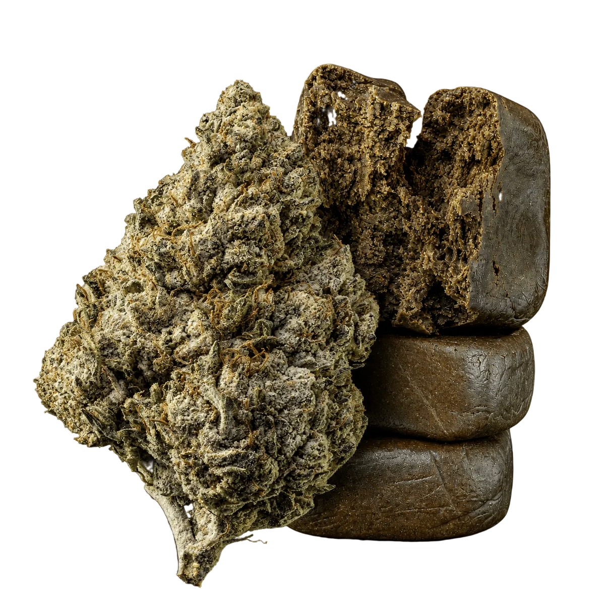10 g Amnesia Haze 23% THCA och 10 g Bubble Hash 50% THCA samlade i Herbz-bundle