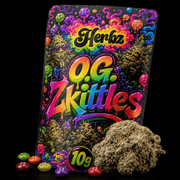 O.G. Zkittles hybrid toppskott med tät struktur och vitt hartslager